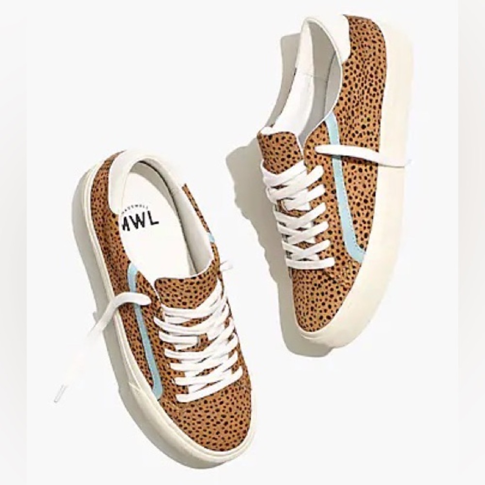 Madewell Sidewalk Low-Top Sneakers in Spotted Calf Hair